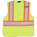 S322 ANSI Class 2 Hi-Viz Lime Mesh Vest w/ Hook & Loop (Medium)